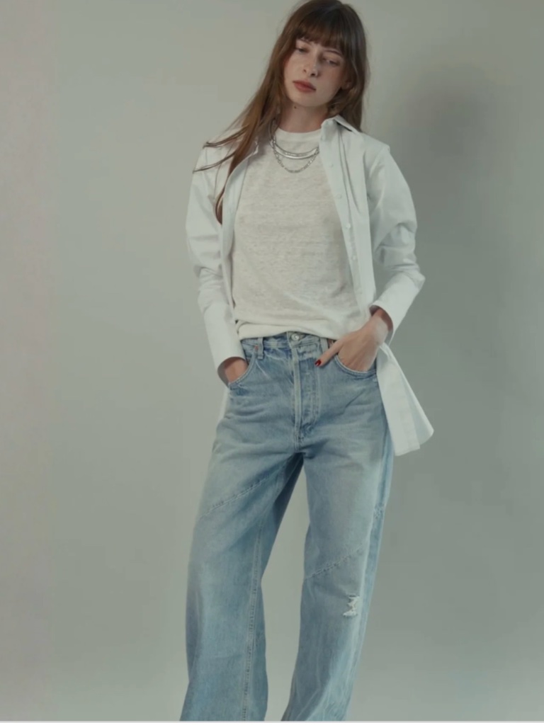 Classic Six Button Down Cotton Poplin Relaxed Casual Shirt In Outmeal Beige 4 S — image 2 of 5